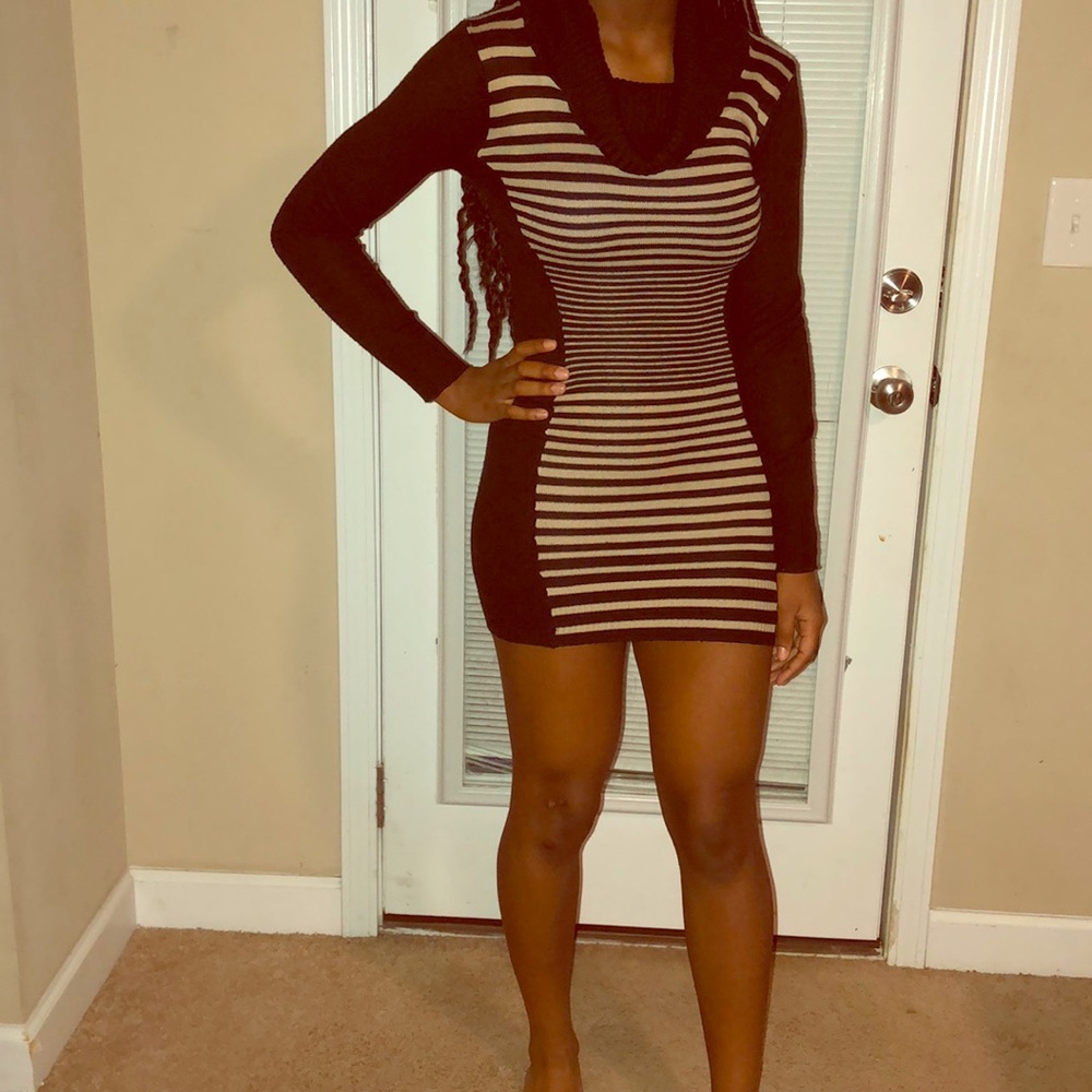 Love by Chelsey Body-con  Cowl Neck Sweater Dress